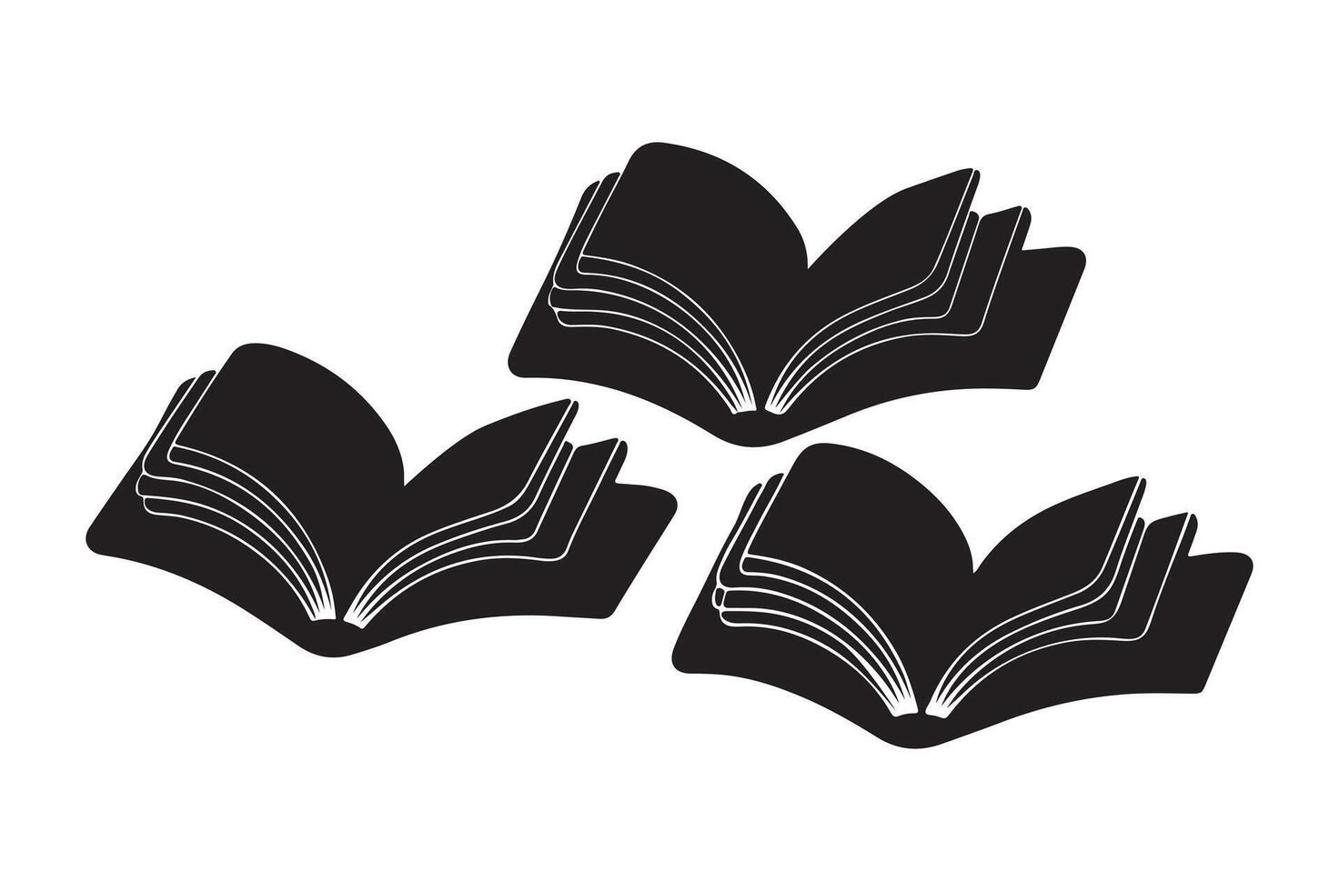 Open Book Silhouettes Set Perfect for Design Projects vector