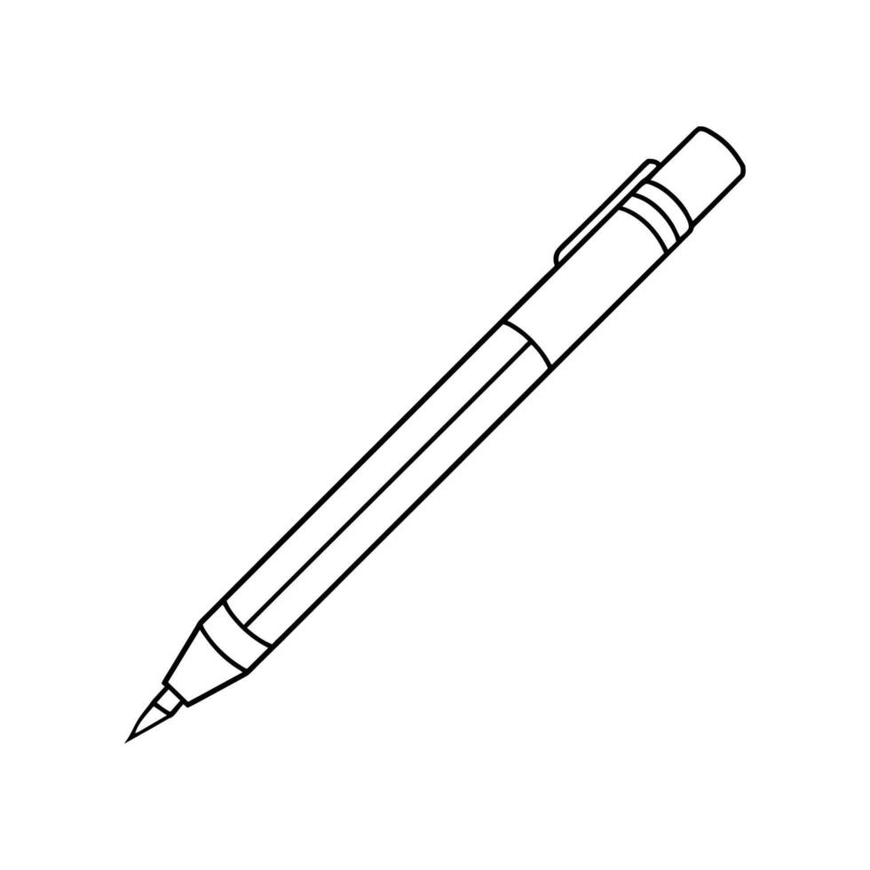 Ball Pen Illustration with a Simple Logo Icon vector