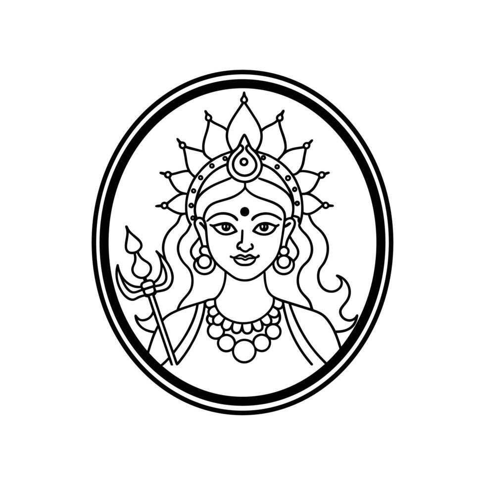 Lord Durga devi icon illustration vector