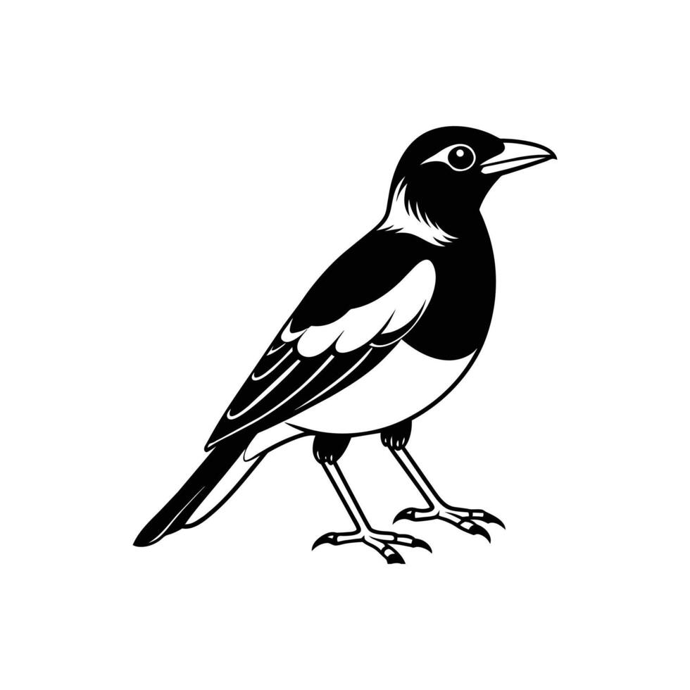 A Cute Myna Bird Logo Icon Illustration vector
