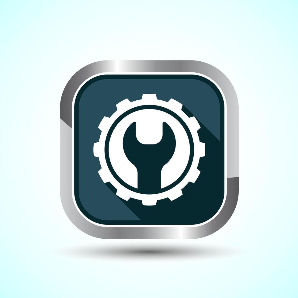 Service Icon Design Illustration, Maintenance Tools Icon For Apps and Websites, Gray Shadow Button Design vector