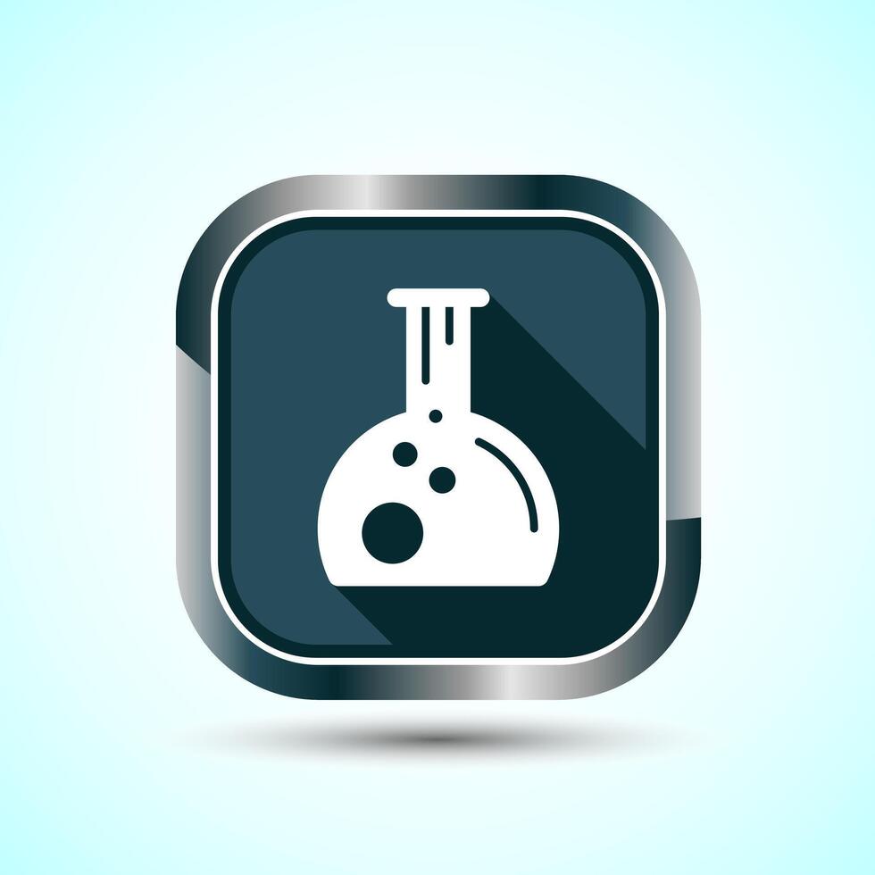 Lab Flask Icon Design Illustration, Chemical flask Icon For Apps and Websites, Gray Shadow Button Design vector