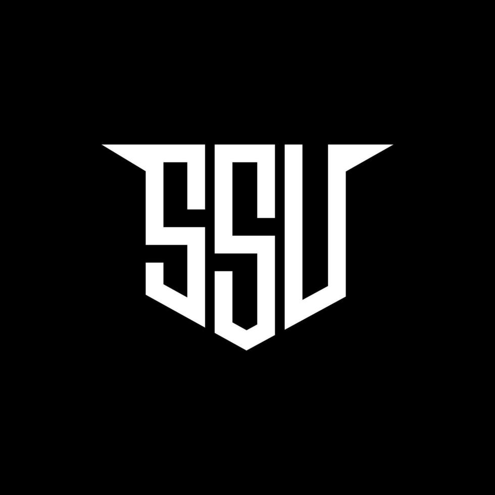 SSU letter logo design with white background in illustrator, logo modern alphabet font overlap style, calligraphy designs for logo, Poster, Invitation, etc. vector