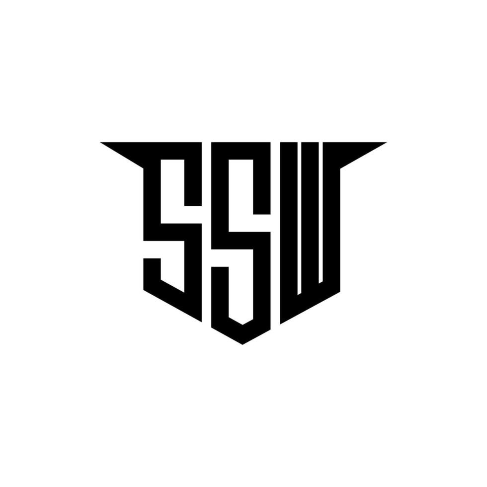 SSW letter logo design with white background in illustrator, logo modern alphabet font overlap style, calligraphy designs for logo, Poster, Invitation, etc. vector