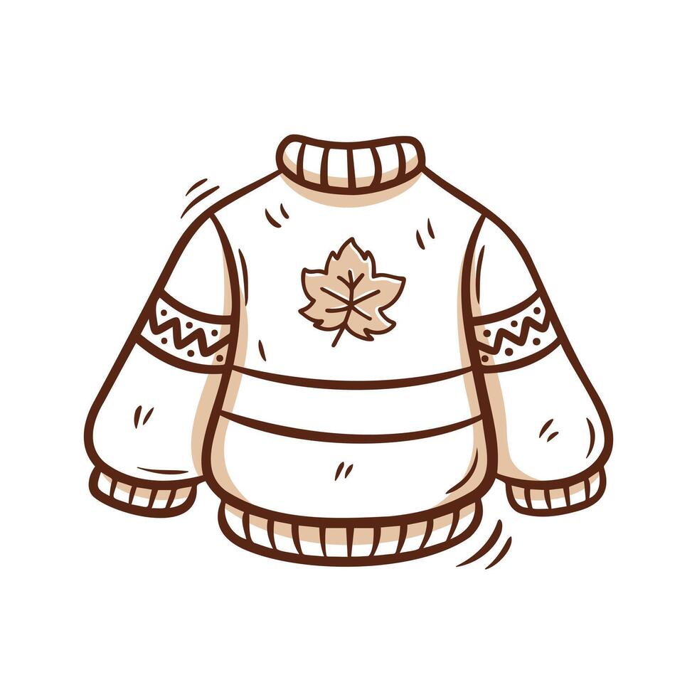 Hand-drawn illustration of cozy sweaters, perfect for autumn and winter themes. Ideal for seasonal designs, posters, and decorations that evoke warmth and comfort. vector