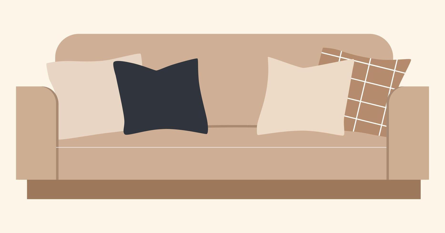 Illustration of a Sofa Chair with Several Pillows on It vector