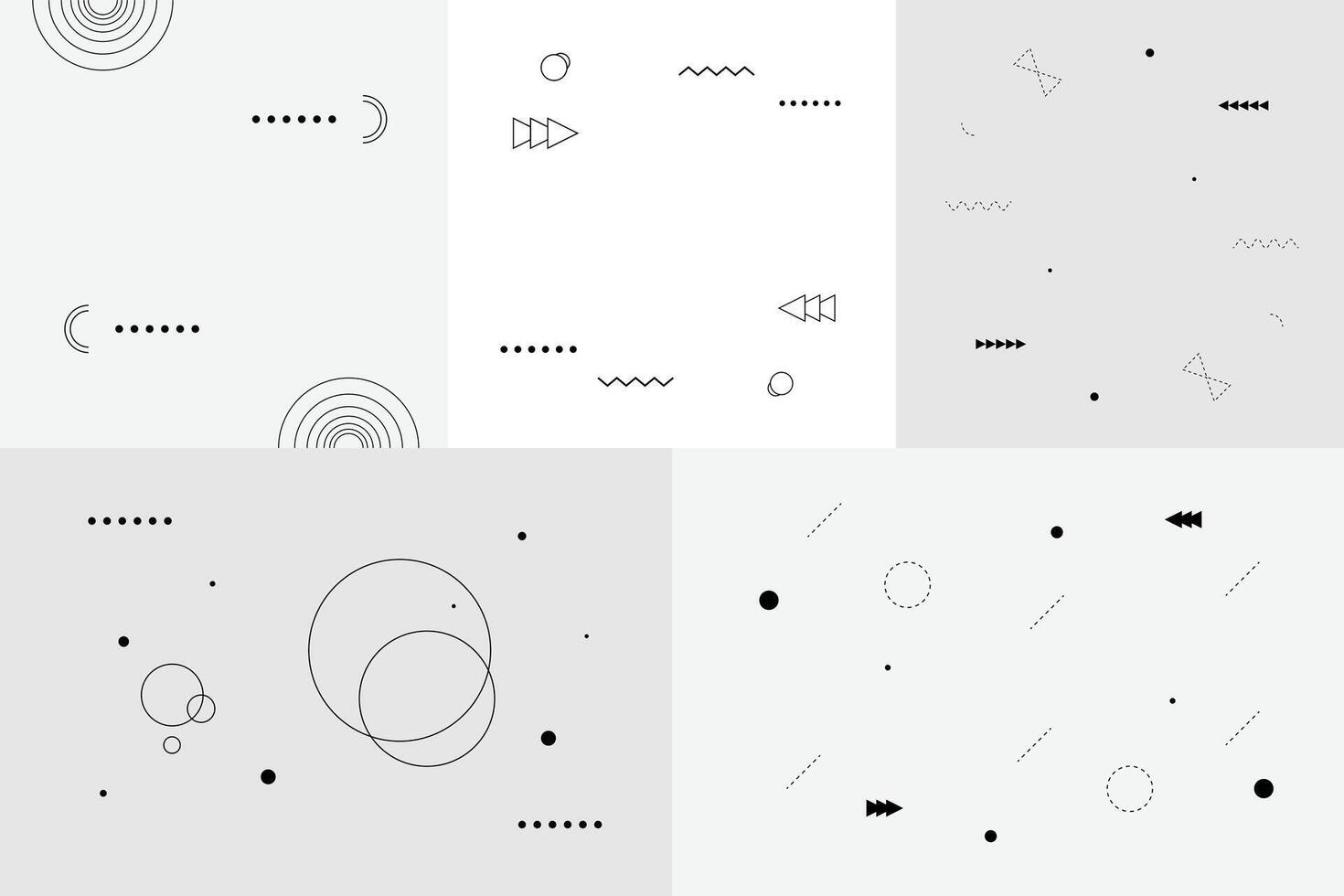 Abstract geometric basic shapes, graphic element composition template on background vector