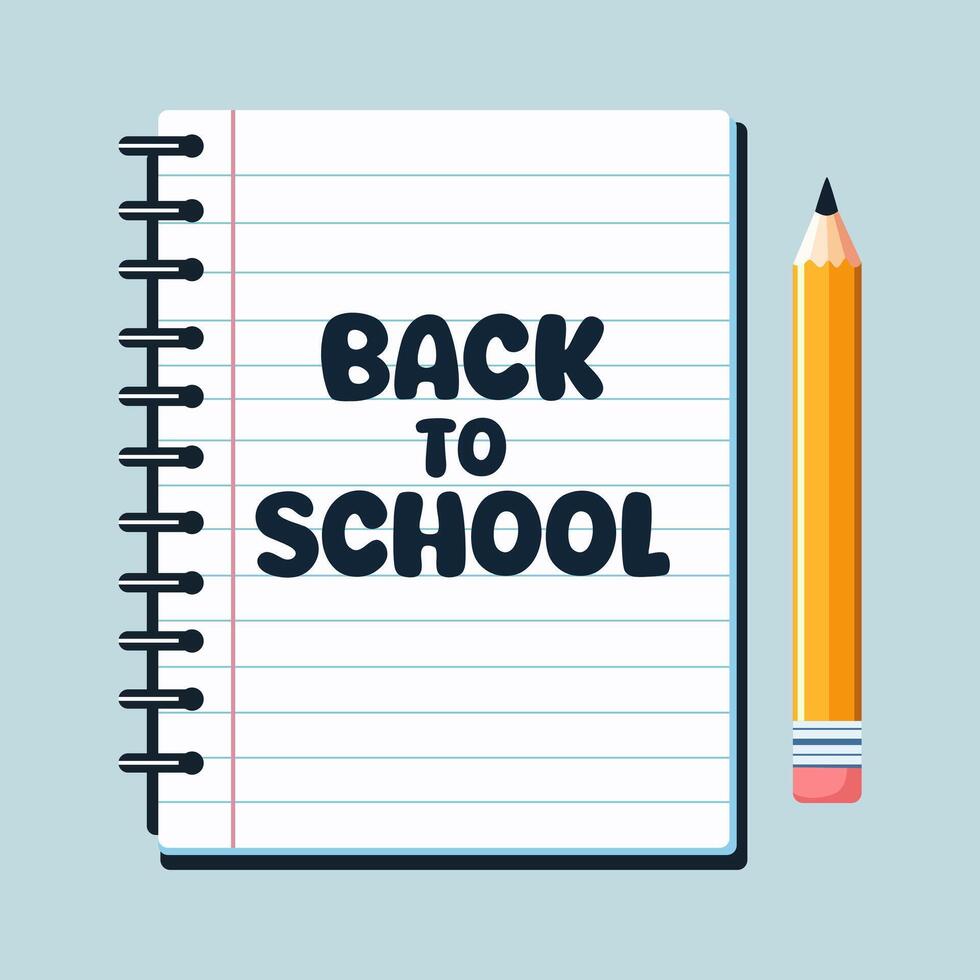 Illustration of a Book Page with a Pencil Beside It vector