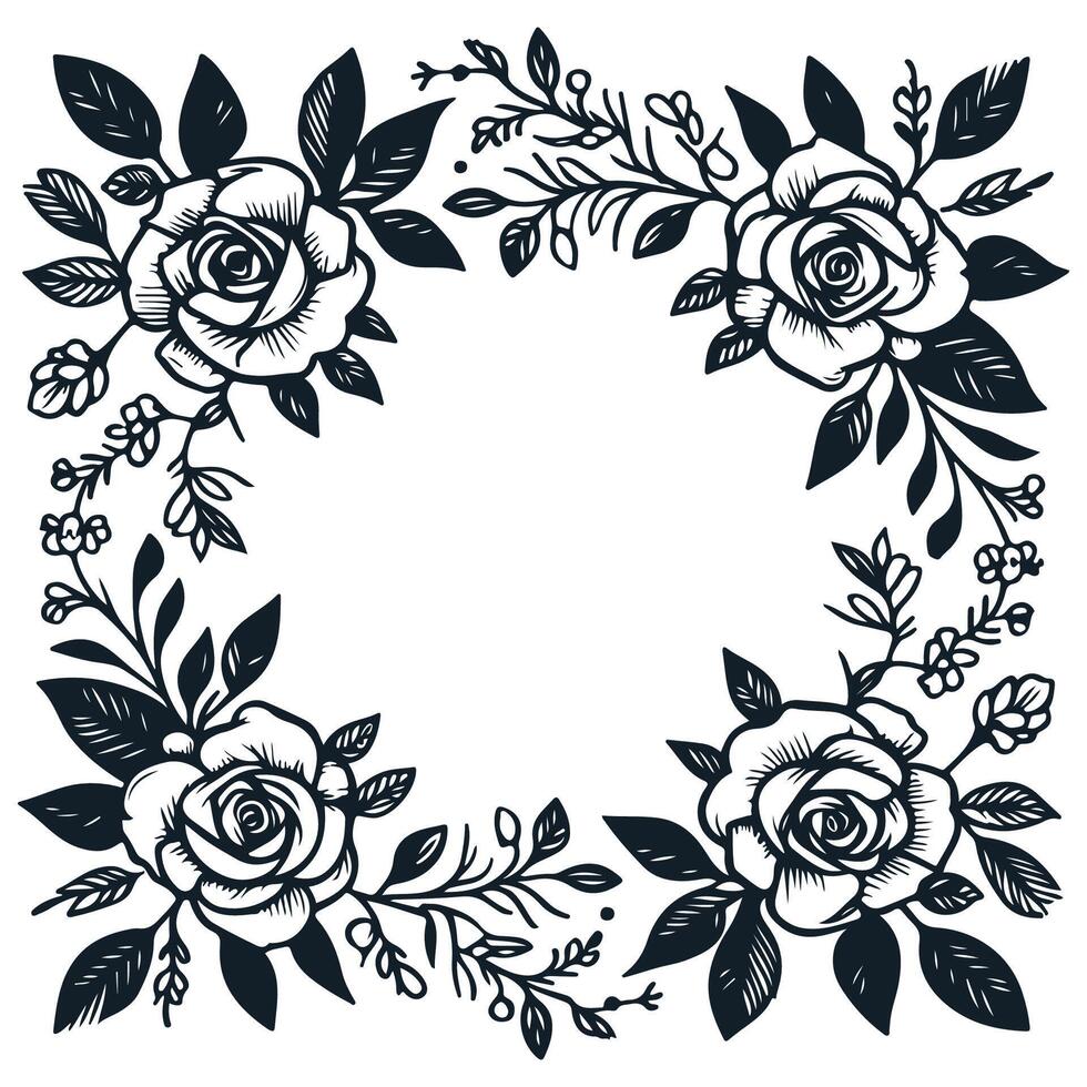 Hand drawn Botanical Frame Design vector