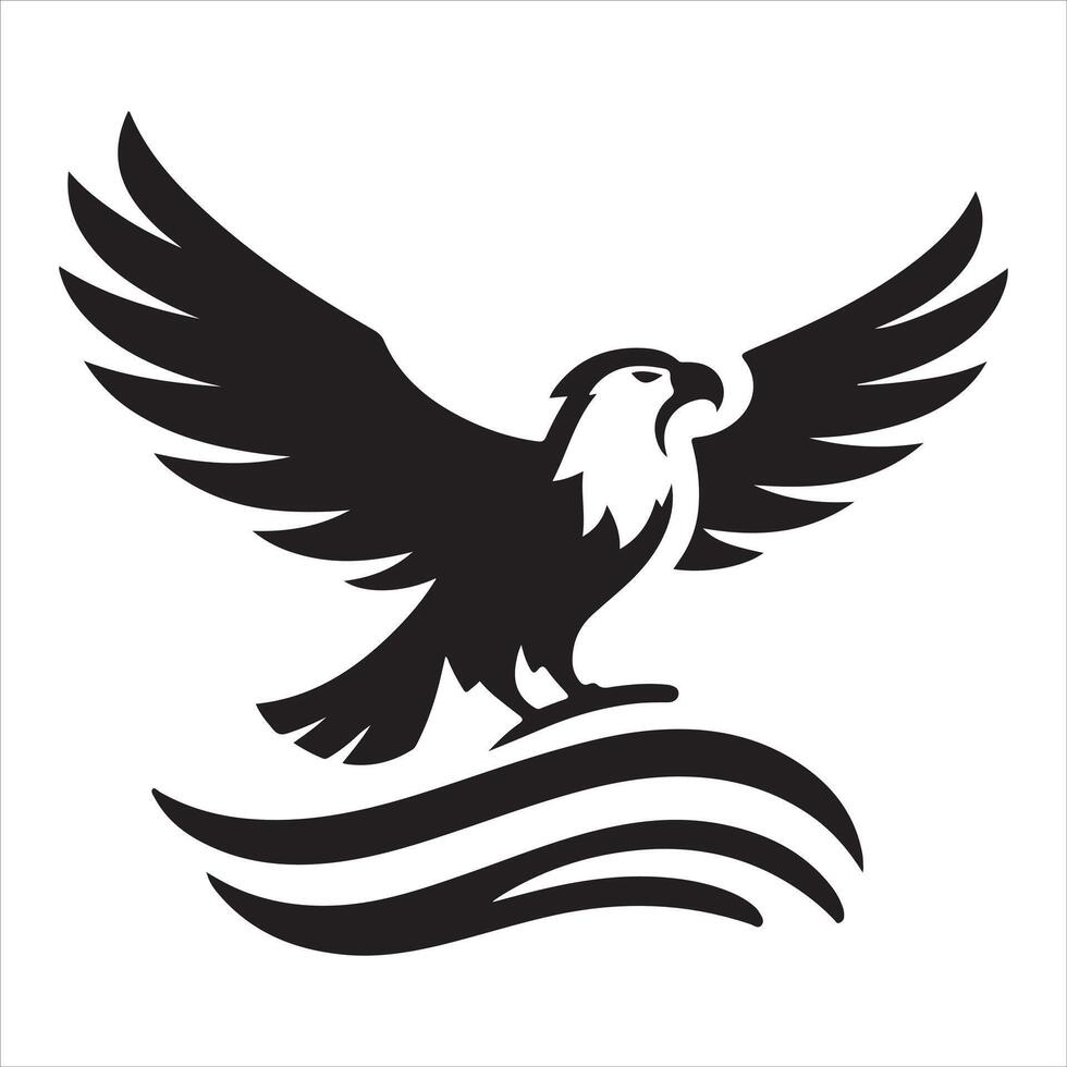 Black illustration of a bird vector