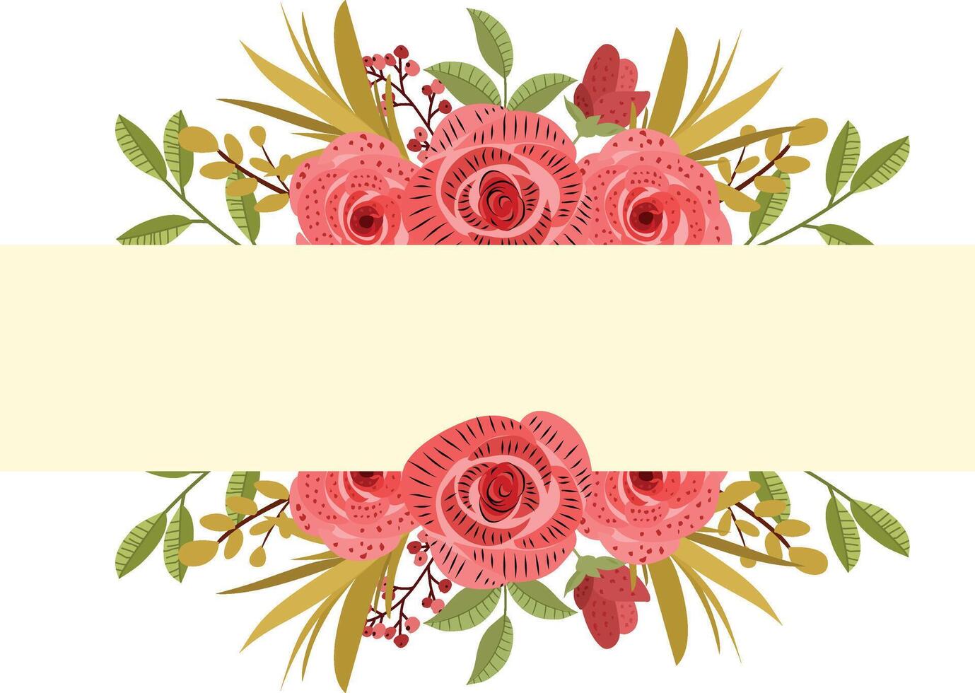 flower frame with rose bouquet for wedding vector
