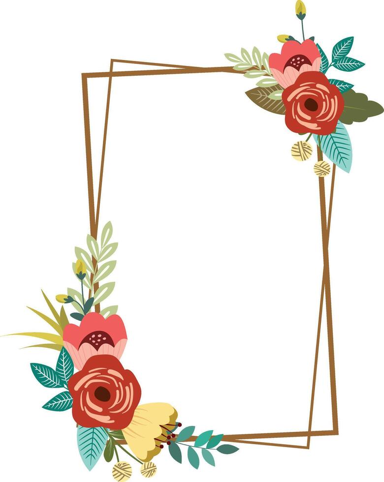 Flower frame arrangement. Wedding flower frame set. For graphic designers, decoration, product design and cards vector