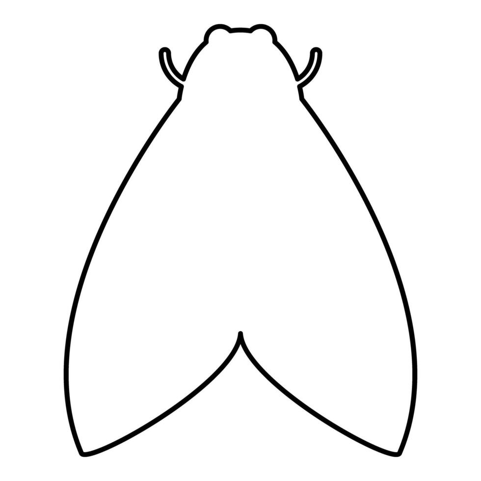 Moth butterfly icon black color illustration image thin flat style vector