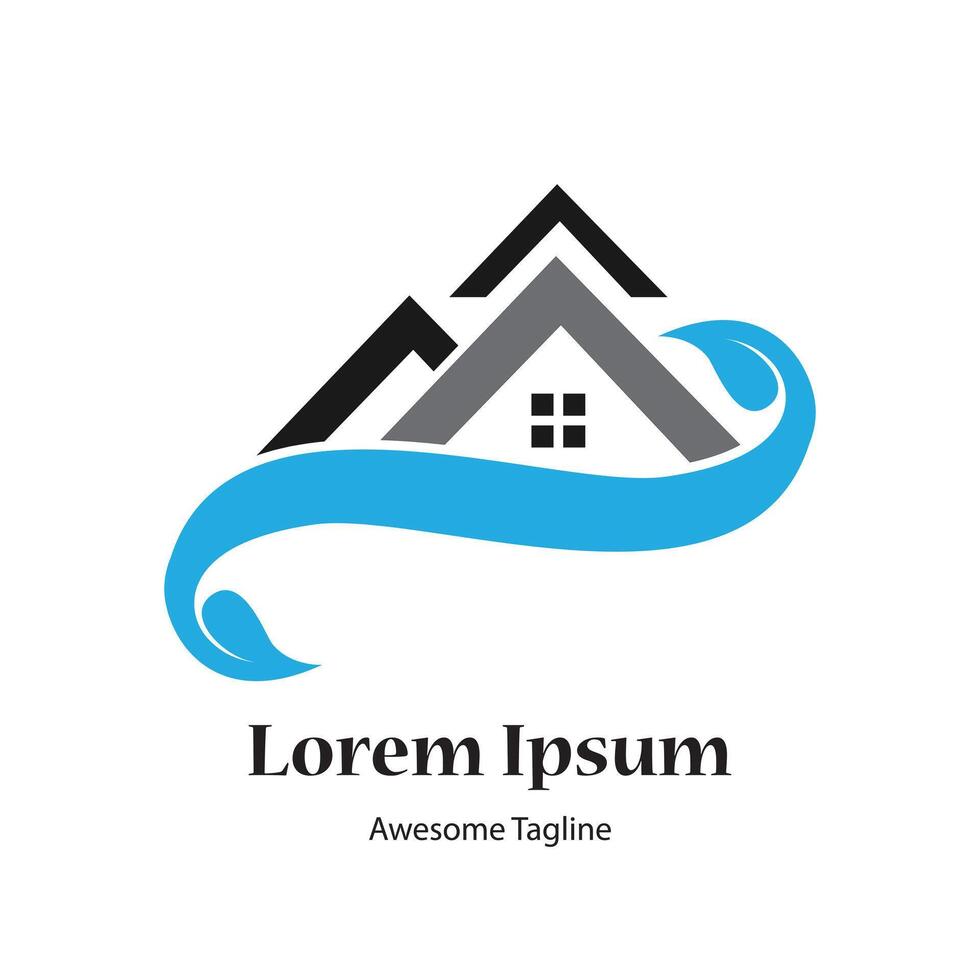 Home leaf logo design template vector