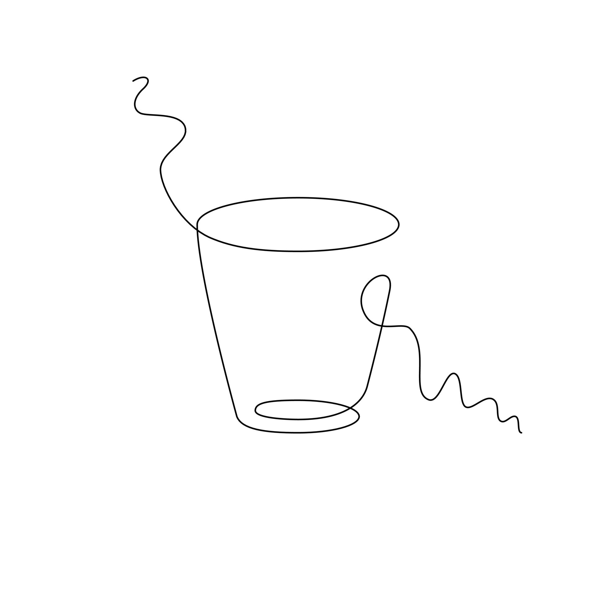 one line art rock glass illustration. line art, one continuous line