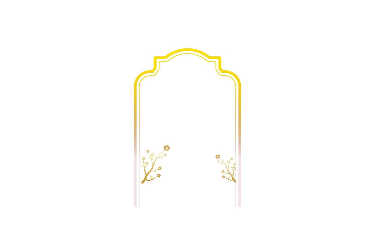 Decorative golden frame with floral accents on white background, perfect for invitations and design projects vector