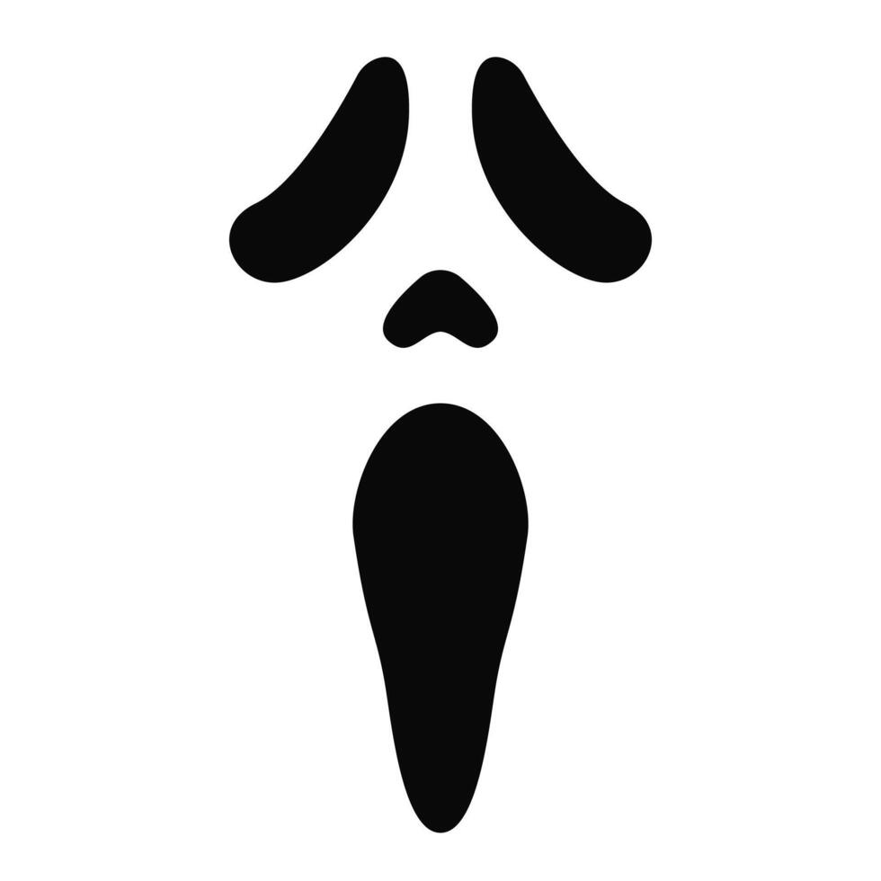 Scream mask illustration. Scary face icon. Ghost face symbol. Horror movie killer mask sign. Scream Halloween costume pictogram. Death character concept. vector