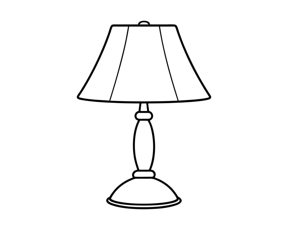 lamp line art silhouette vector