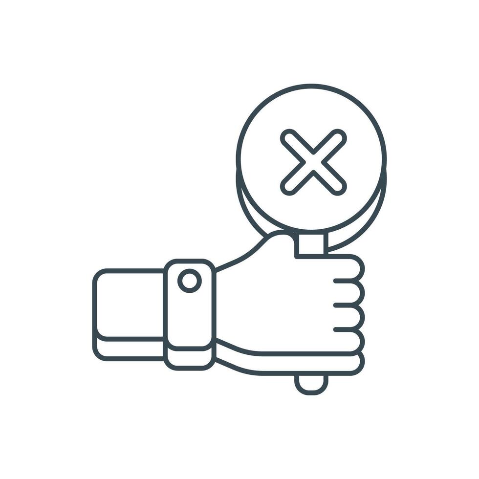 flat icon line Hand and Board X or NO EPS file vector