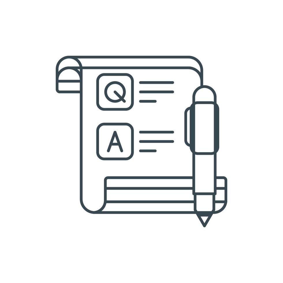 flat icon line Q and A Survey EPS file vector