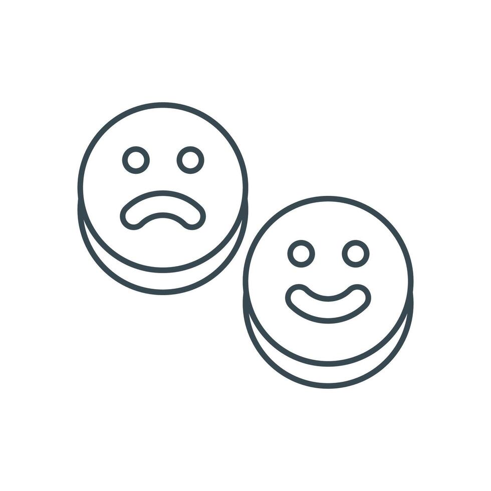 Flat Icon Line Satisfaction EPS File vector