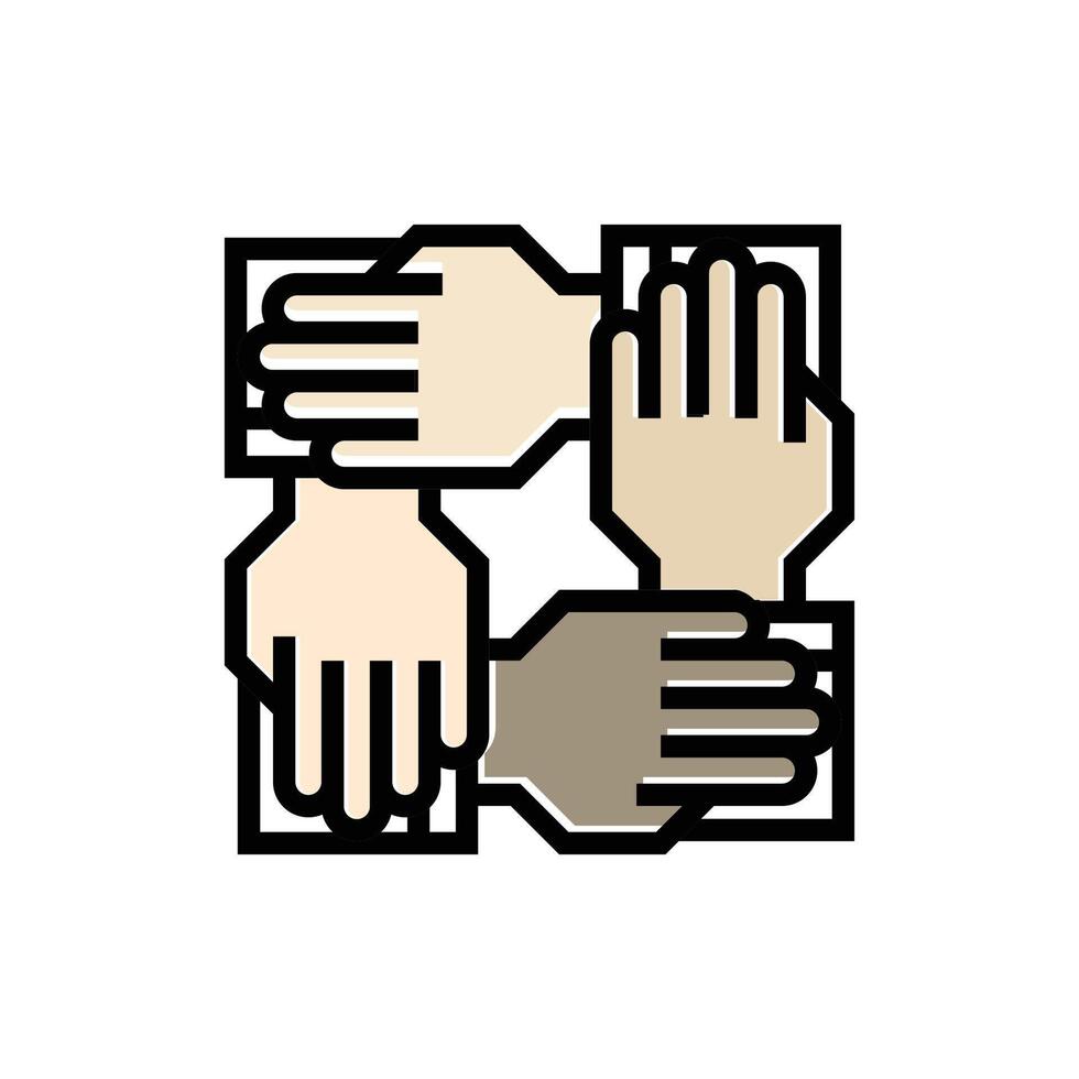 flat icon color line Teamwork EPS file vector