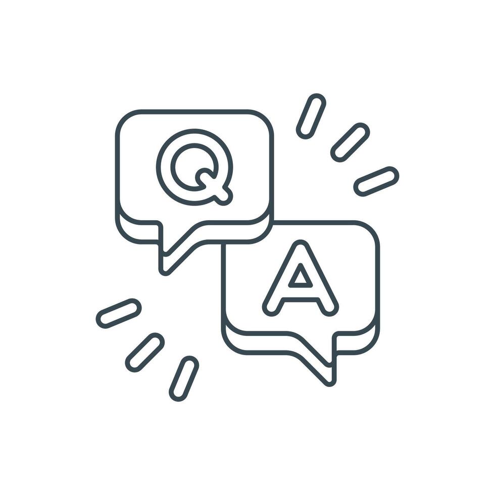 flat icon line Q and A Sessions EPS file vector