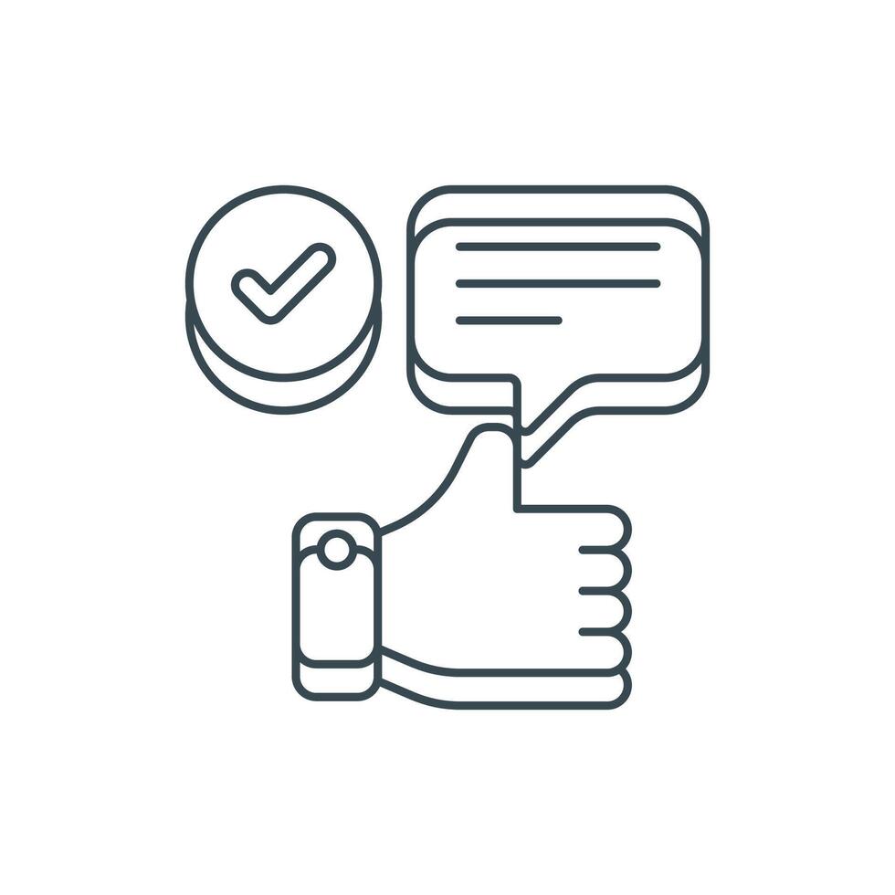 Flat Icon Line Positive Feedback EPS File vector