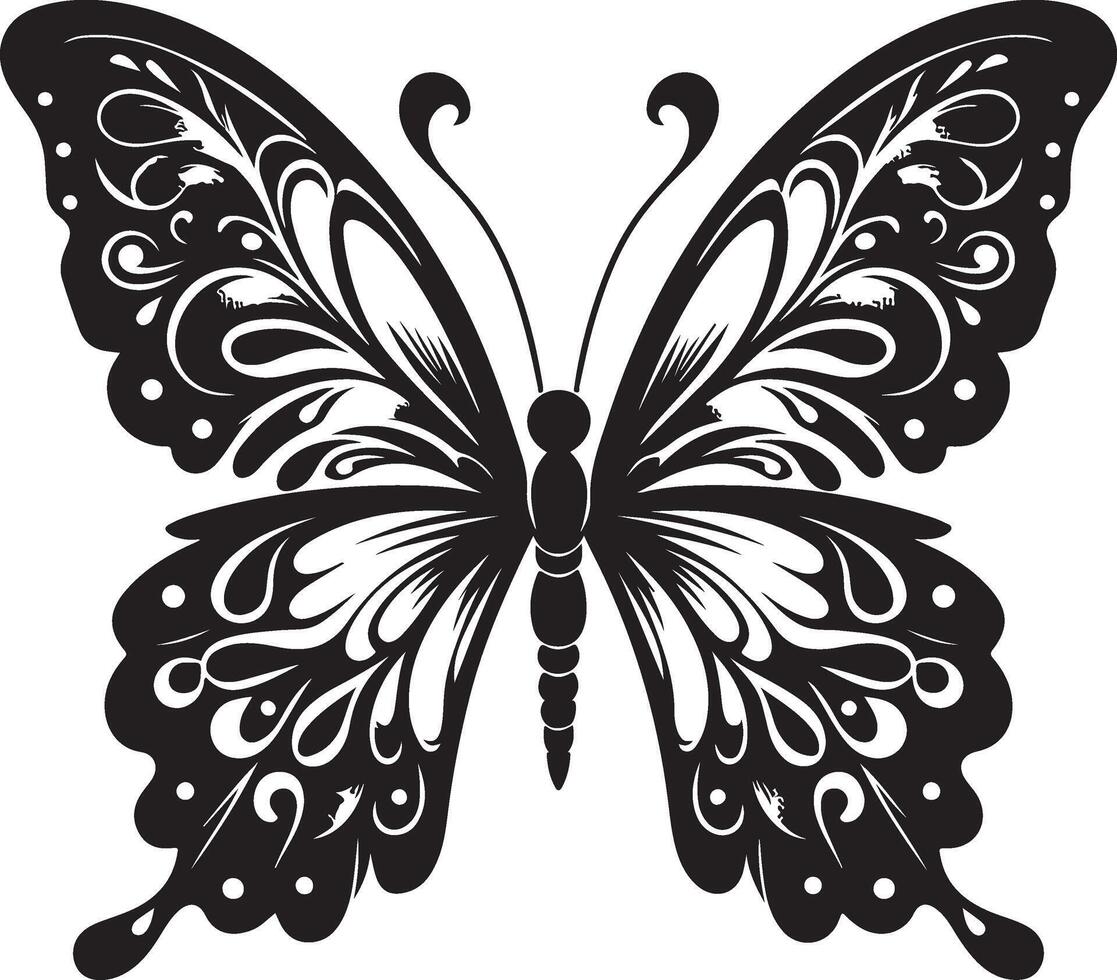 Majestic Flutter Butterfly Silhouette Artworks vector