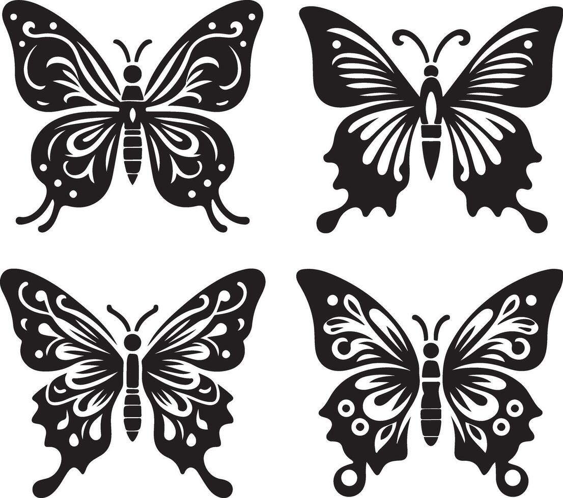 Wings of Wonder Butterfly Silhouette Designs vector