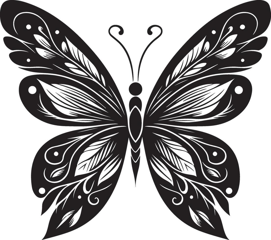 Shadowed Wings Butterfly Silhouettes vector