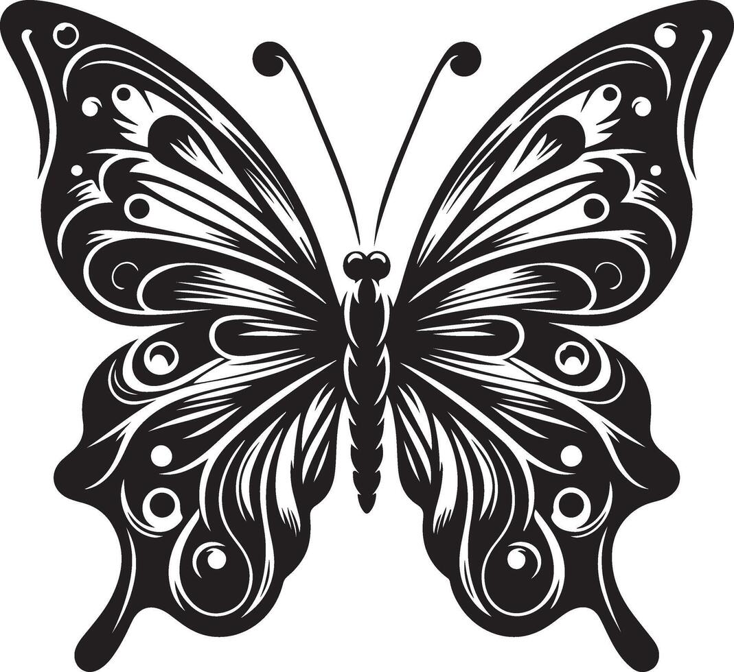 Whimsical Flight Butterfly Silhouette Artwork vector
