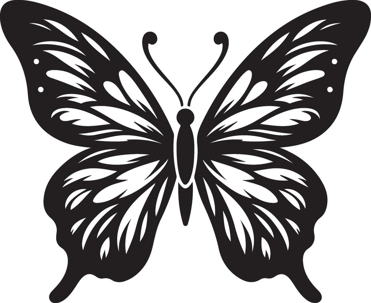 Shadow Flight Butterfly Silhouettes in Motion vector