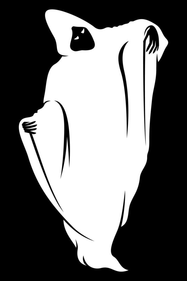 Ghost on black background. vector