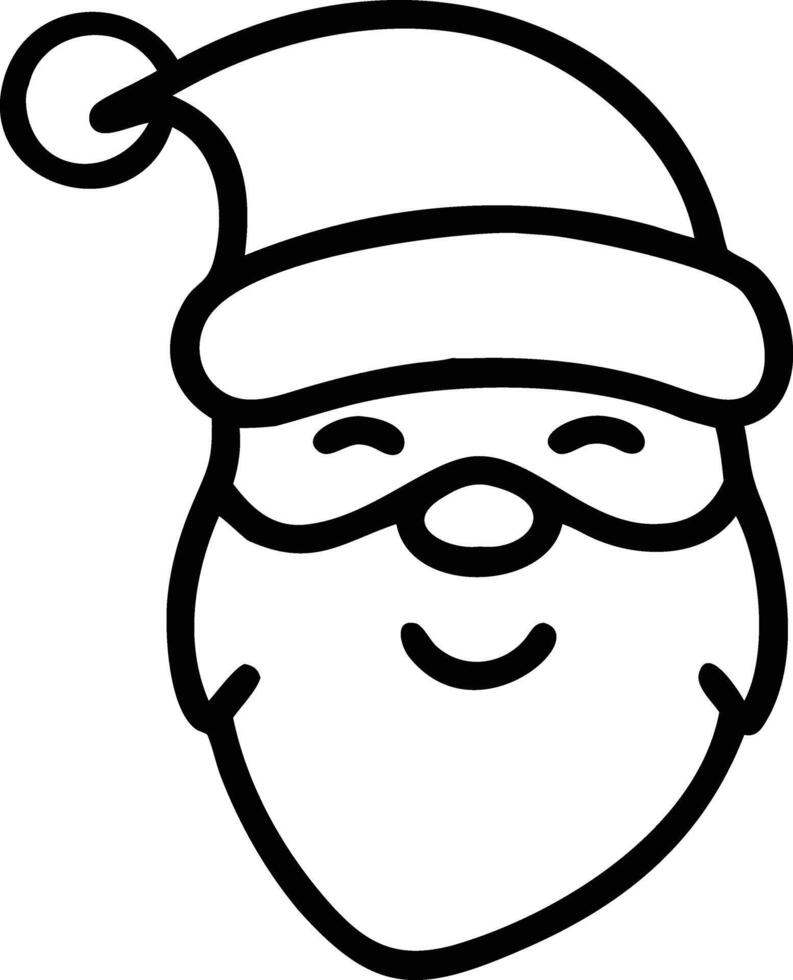 Santa claus face coloring pages vector