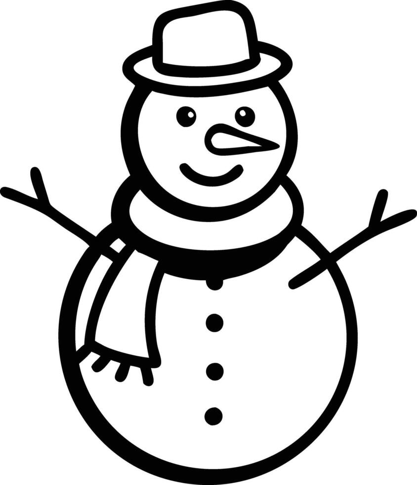 Snowman coloring pages vector