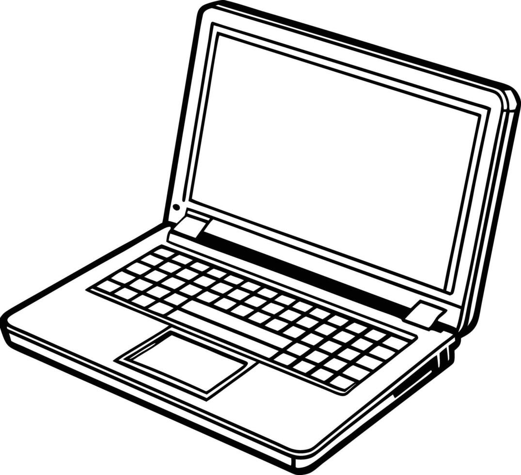 Laptop coloring pages free download vector