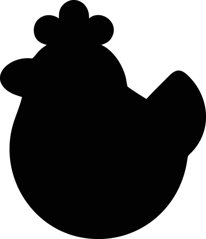 A black and white silhouette of a chicken vector