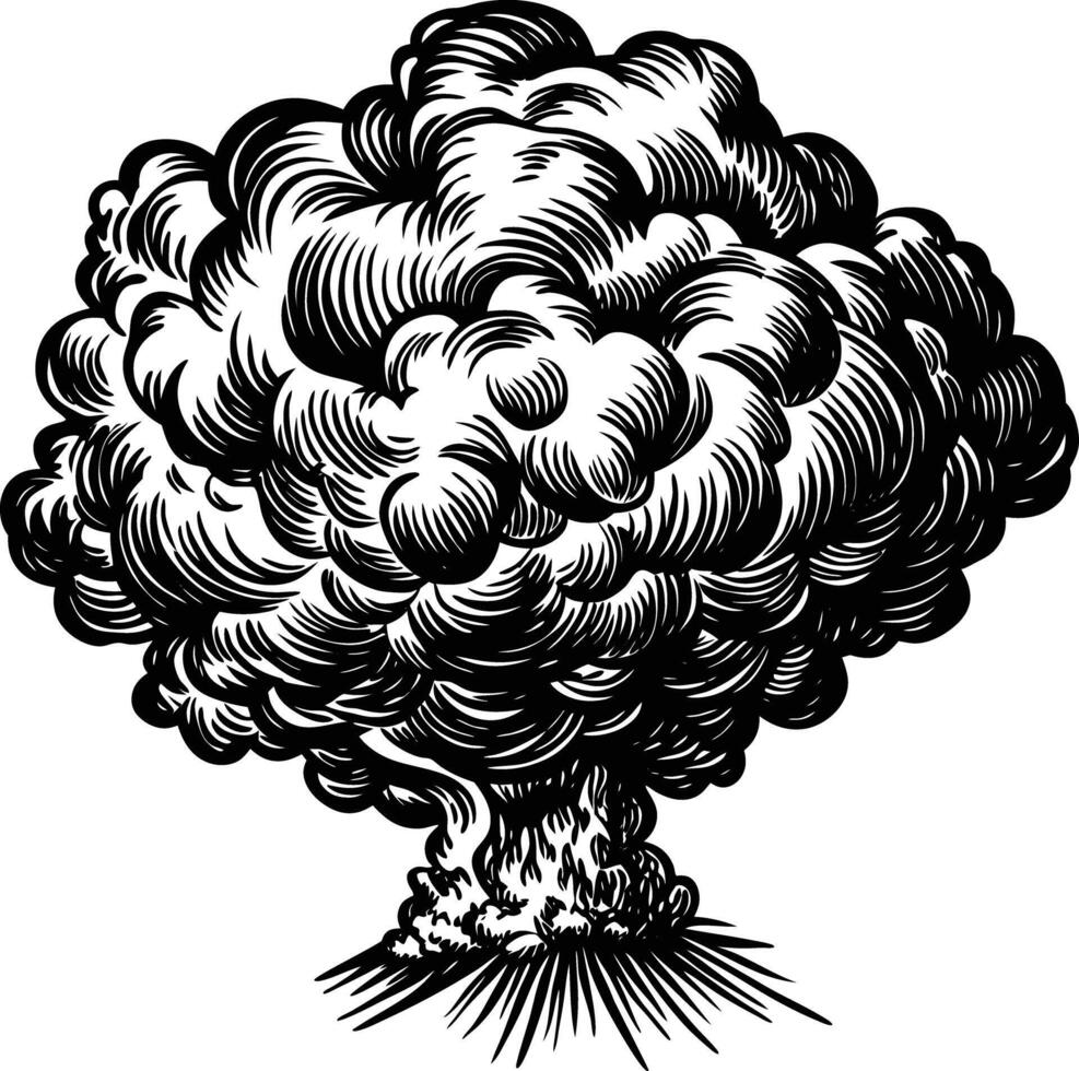 An illustration of a mushroom cloud vector
