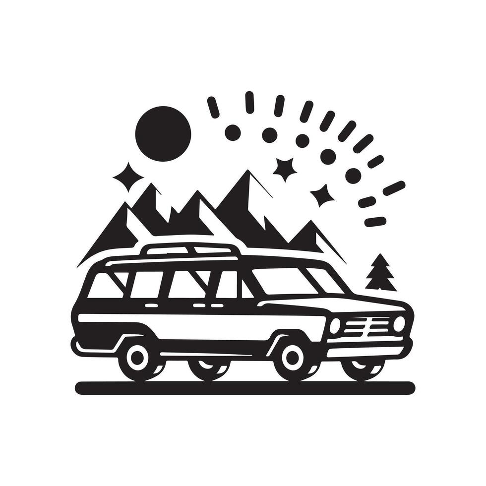 Station Wagon Silhouette Vectors Illustration Premium Stock Design