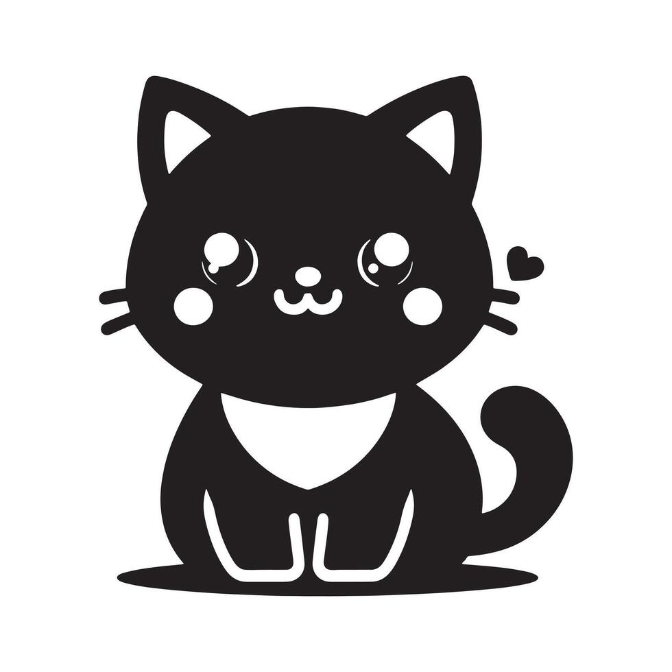 Lovely cat silhouette pack icon illustrations art vector
