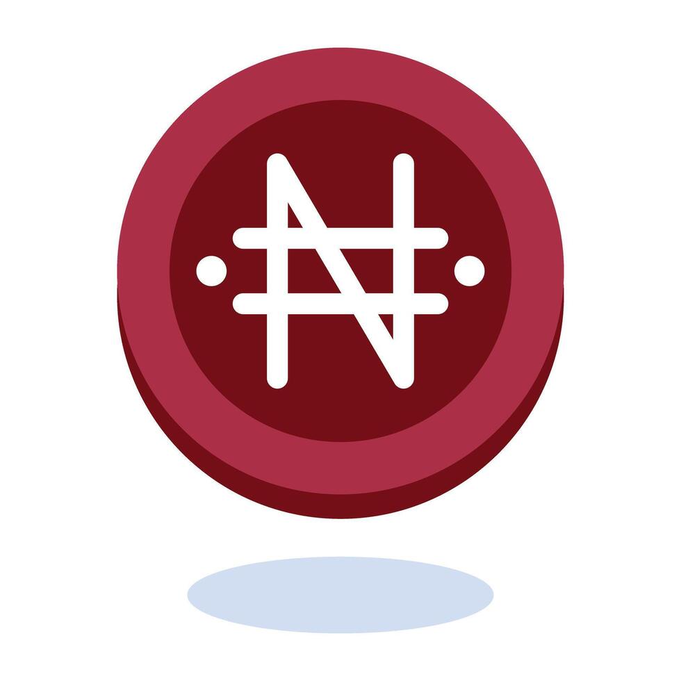 Naira Currency Flat Icon vector