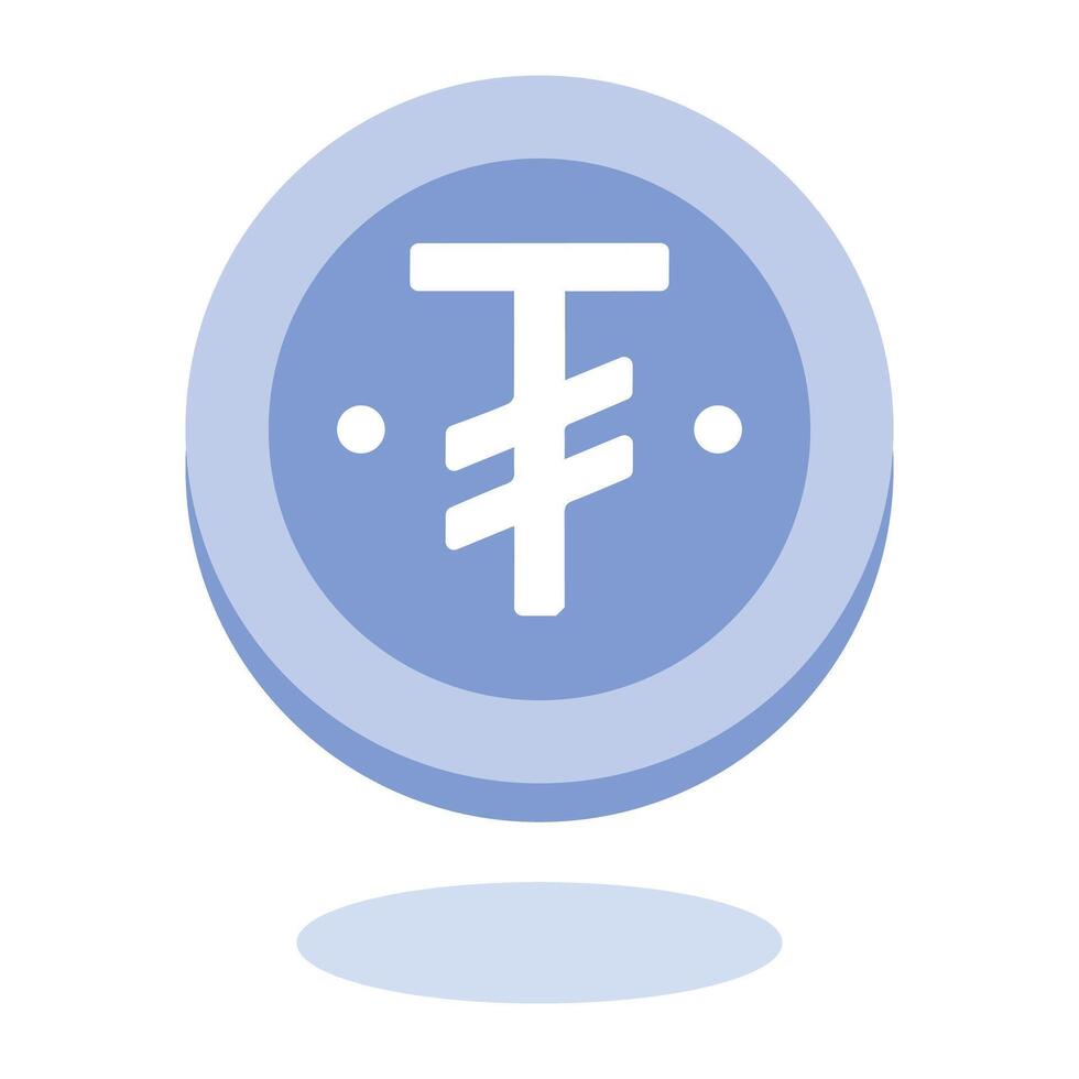 Tugrik Currency Flat Icon vector