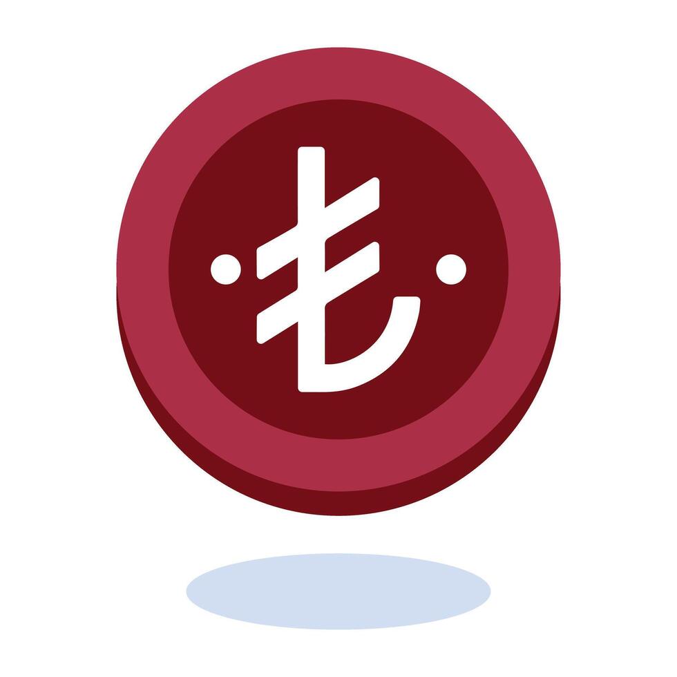 Lira Currency Flat Icon vector