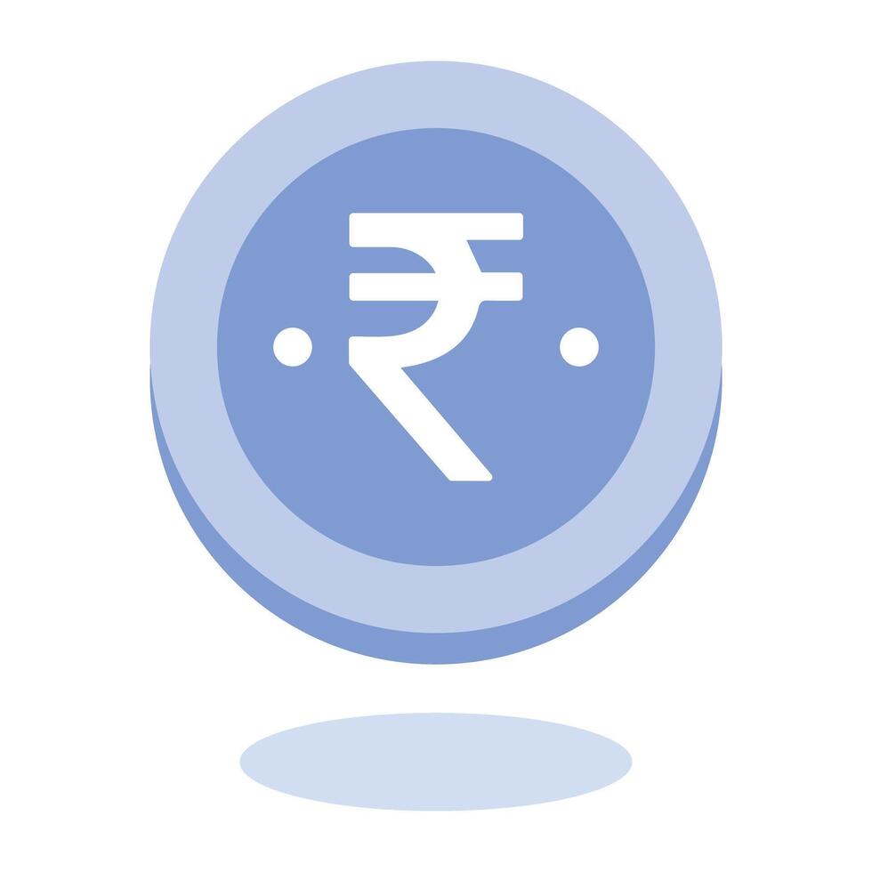 Indian Rupee Currency Flat Icon vector