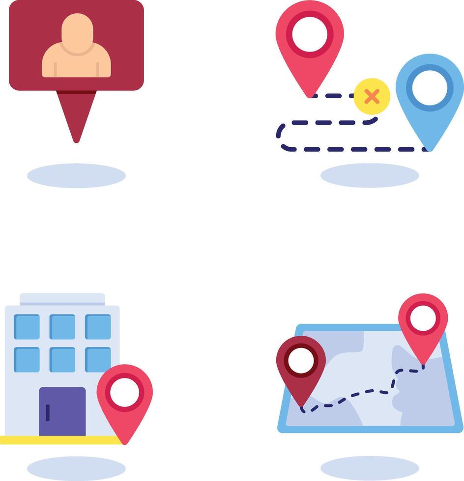 Flat Map pin and location icon Pack vector