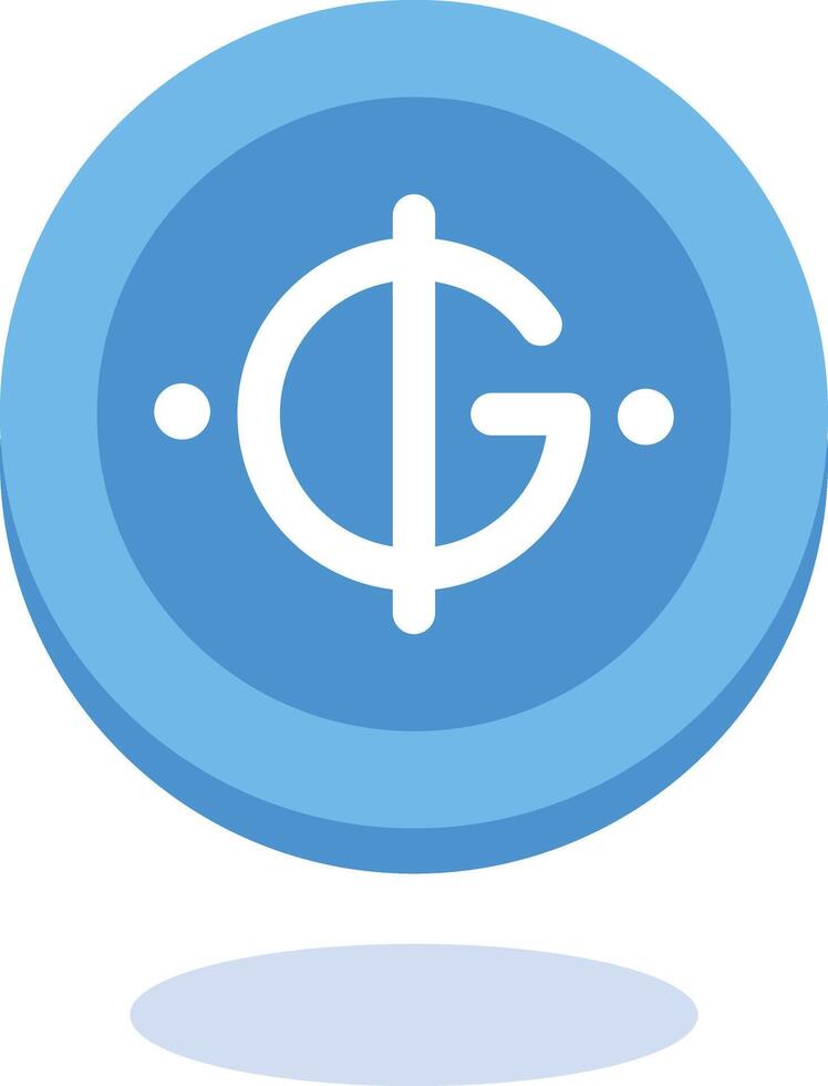 Guarani Currency Flat Icon vector