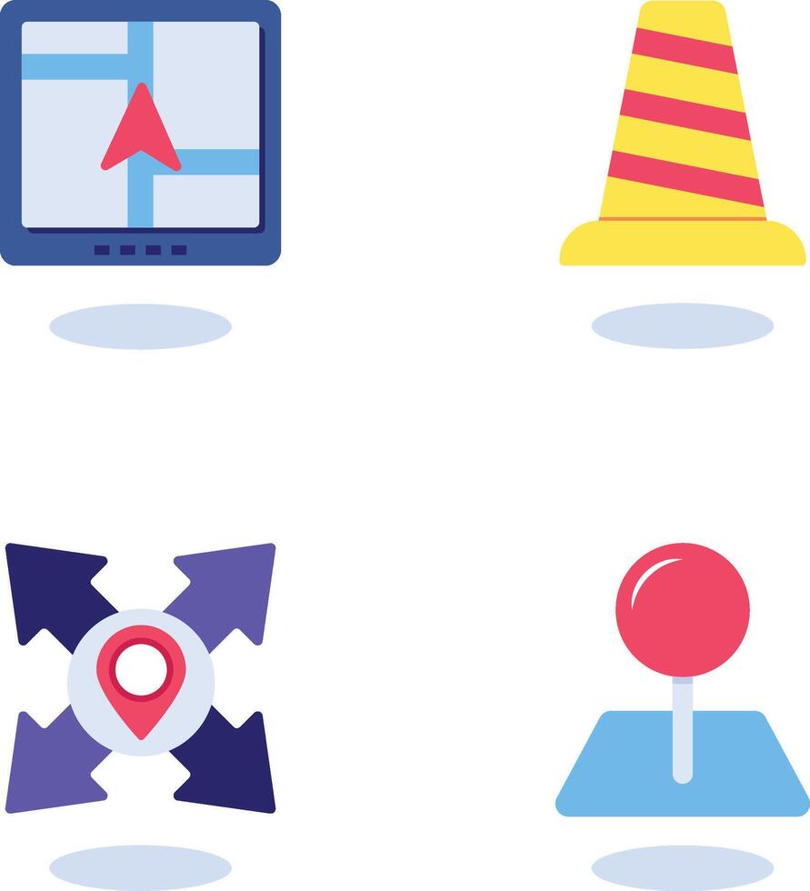 Pack of Map and Location Flat Icons Pro vector