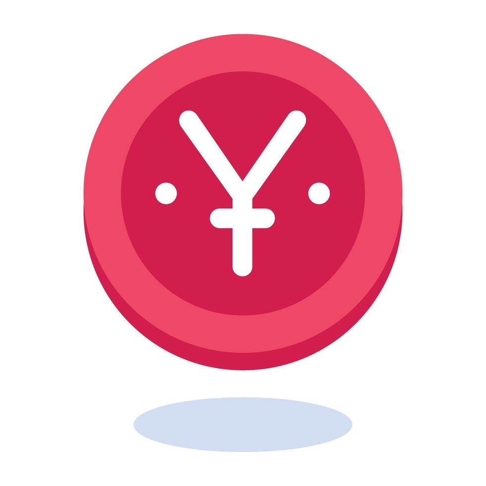 Yen Currency Flat Icon vector
