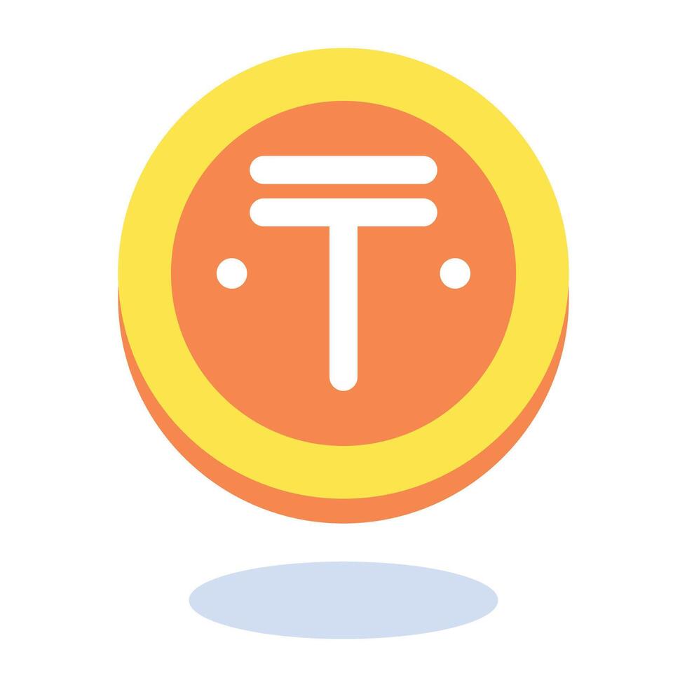 Tenge Currency Flat Icon vector